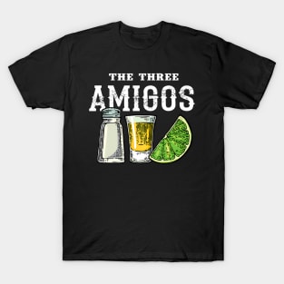 The 3 Three Amigos T Shirt Tequila Shot Glass Cinco De Mayo T-Shirt